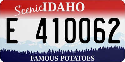ID license plate E410062