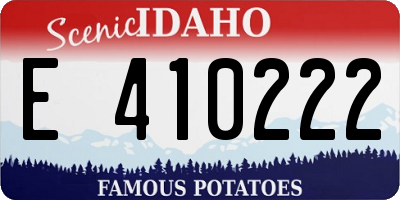 ID license plate E410222