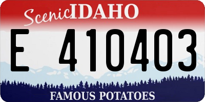 ID license plate E410403