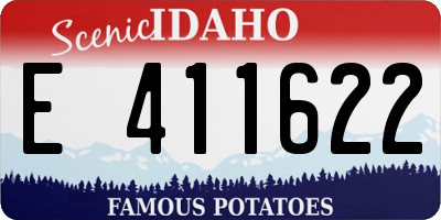 ID license plate E411622