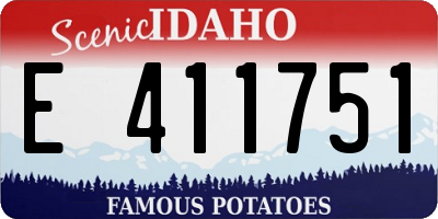 ID license plate E411751