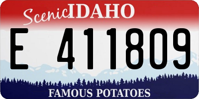 ID license plate E411809