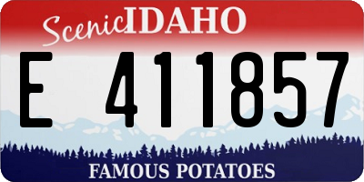 ID license plate E411857