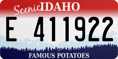 ID license plate E411922