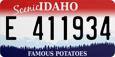 ID license plate E411934