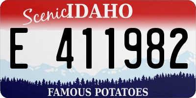 ID license plate E411982