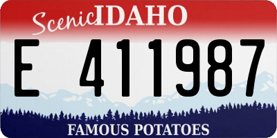 ID license plate E411987