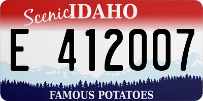 ID license plate E412007