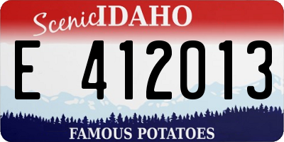 ID license plate E412013