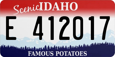 ID license plate E412017