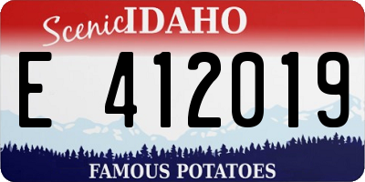 ID license plate E412019