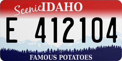 ID license plate E412104