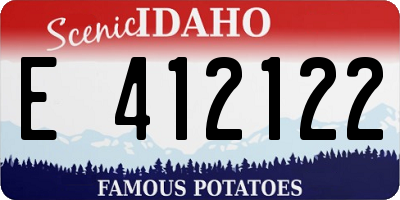 ID license plate E412122