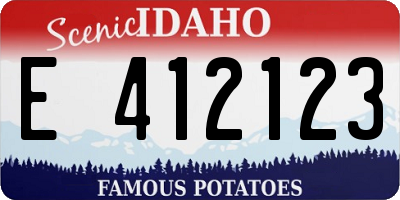 ID license plate E412123