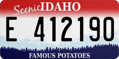 ID license plate E412190