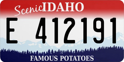 ID license plate E412191