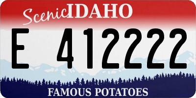 ID license plate E412222