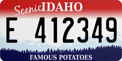 ID license plate E412349