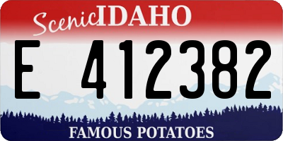 ID license plate E412382