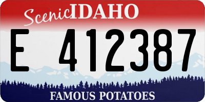 ID license plate E412387