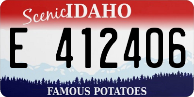 ID license plate E412406