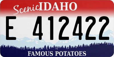 ID license plate E412422