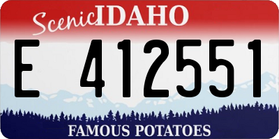 ID license plate E412551