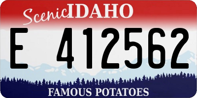 ID license plate E412562
