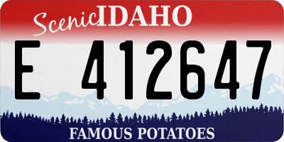 ID license plate E412647