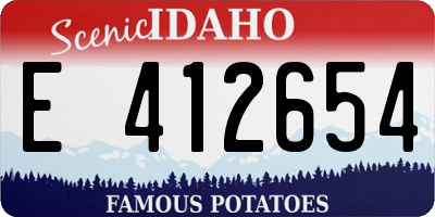 ID license plate E412654