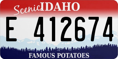 ID license plate E412674