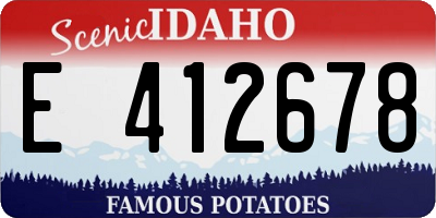 ID license plate E412678