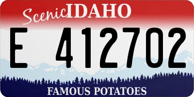 ID license plate E412702