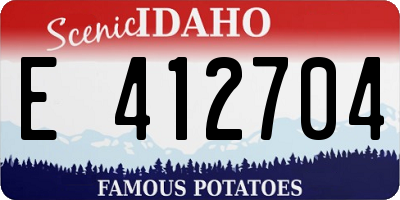 ID license plate E412704
