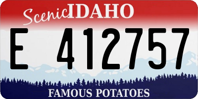 ID license plate E412757