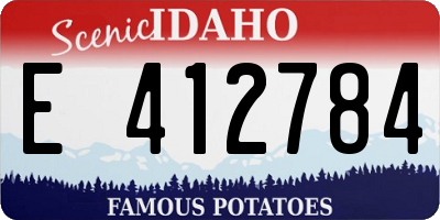 ID license plate E412784