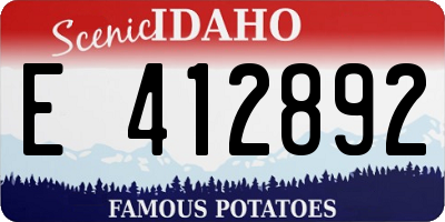ID license plate E412892