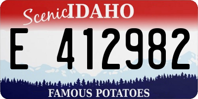 ID license plate E412982