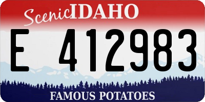 ID license plate E412983