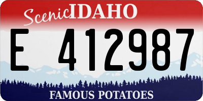 ID license plate E412987