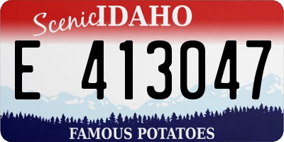 ID license plate E413047