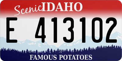 ID license plate E413102