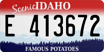 ID license plate E413672