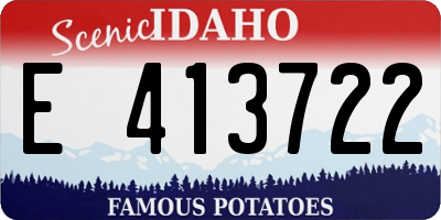 ID license plate E413722