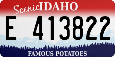 ID license plate E413822