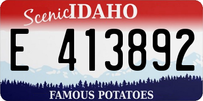 ID license plate E413892