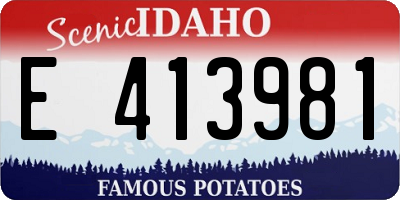 ID license plate E413981