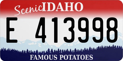 ID license plate E413998