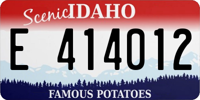 ID license plate E414012