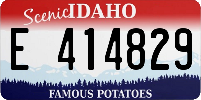 ID license plate E414829